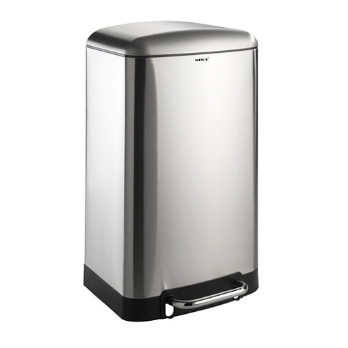 Papelera de baño easy close plata 30l de la marca Wenko en acabado de color Gris / plata fabricado en Acero inoxidable