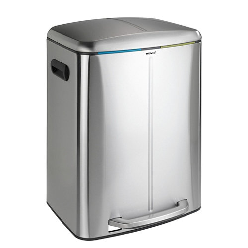Papelera de baño easy close plata 40l