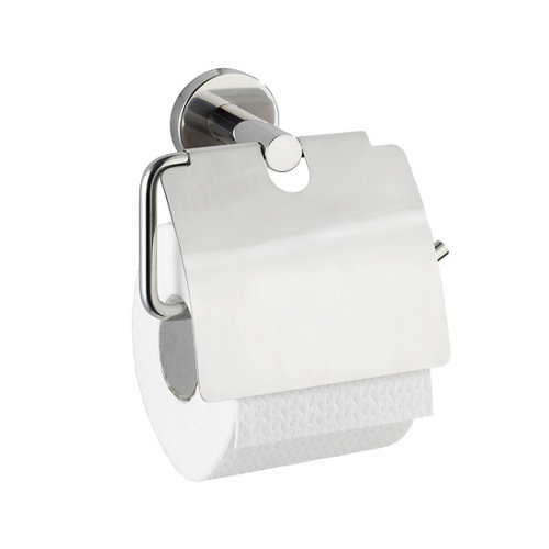 Portarrollo wc bosio gris brillante 15x13.5 cm de la marca Wenko en acabado de color Gris / plata fabricado en Acero inoxidable