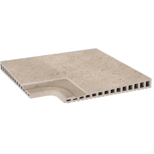 Rodapié recto 8x45 village miel 20 Ángulo de peldaño extrusionado beige de 33 x 33 cm
