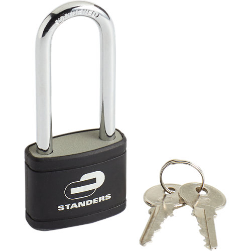 Candado con llave con cuerpo acero y asa de acero cromado