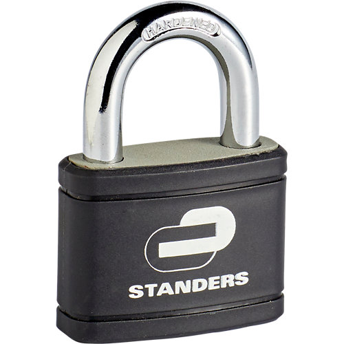 Candado con llave con cuerpo acero y asa de acero cromado