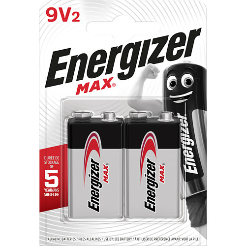 Pack 2 pilas alcalinas 6lr61 energizer max