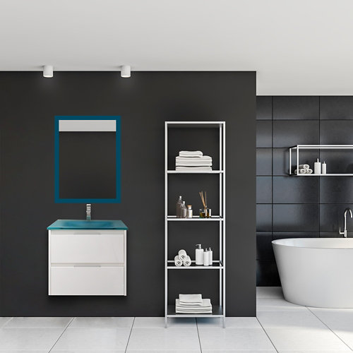 Mueble de baño con lavabo y espejo palma blanco 60x45 cm de la marca Blanca / Sin definir en acabado de color Blanco fabricado en Aglomerado