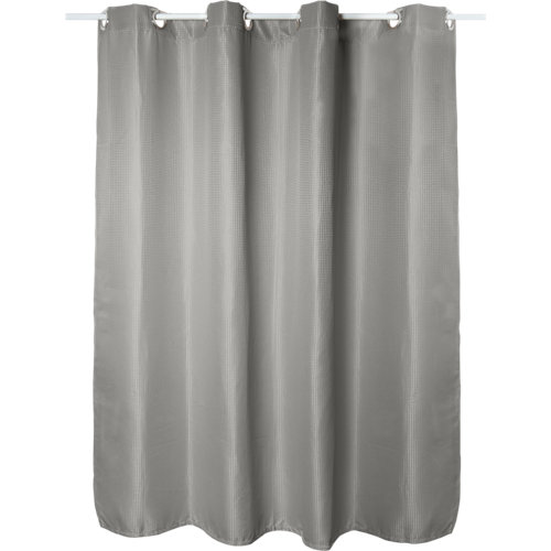 Cortina de baño maya gris granito poliéster 180x200 cm