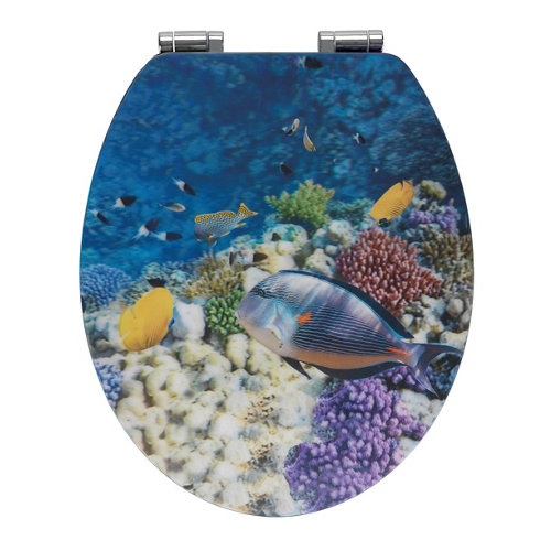 Tapa wc wenko pescado 3d amortiguada multicolor de la marca Wenko en acabado de color Multicolor fabricado en MDF