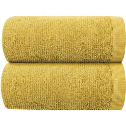 Toalla de algodón amarillo / dorado 70 x 140 cm