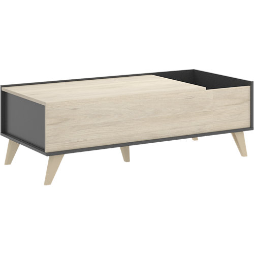 Estantería de madera gala de 80x120,7x25 cm 25 Mesa elevable de centro nela color natural 99x41x60 cm