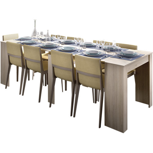 Mesa extensible de madera kiona de 54 a 239 cm beige.