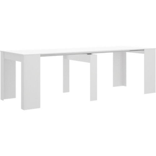 Mesa extensible de madera arya de 54 a 239 cm blanco brillo