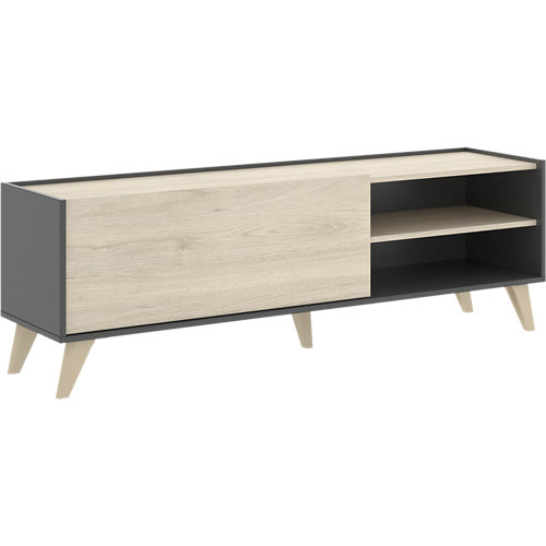 Puerta niza roble de apertura derecha de 82.50 cm 24 Mueble de televisión nela en grafito 155x47x43 cm