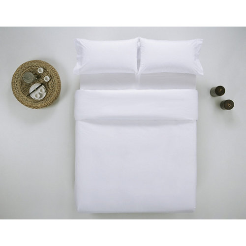 Funda nórdica wash grament lisa algodón 200 hilos blanco puro cama de 200 cm