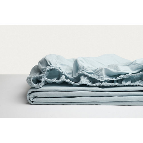 Sábana bajera wash grament percal 200 hilos azul bebé para cama de 90 cm de la marca Blanca / Sin definir en acabado de color Azul fabricado en Percal