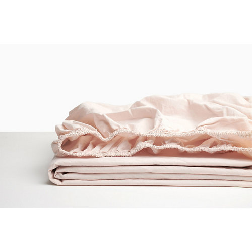 Sabana bajera ajustable cama 90cm percal liso baby pink w.g.
