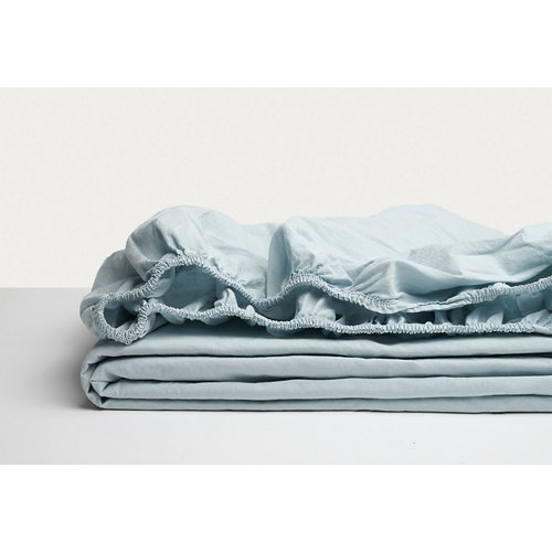 Sábana bajera ajustable cama 200cm percal liso baby blue w.g.