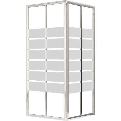 Mampara cuadrada corredera decco serigrafiado perfil cromado 80x80 cm de la marca Vanguard en acabado de color Gris / plata fabricado en Varios, ver descripción