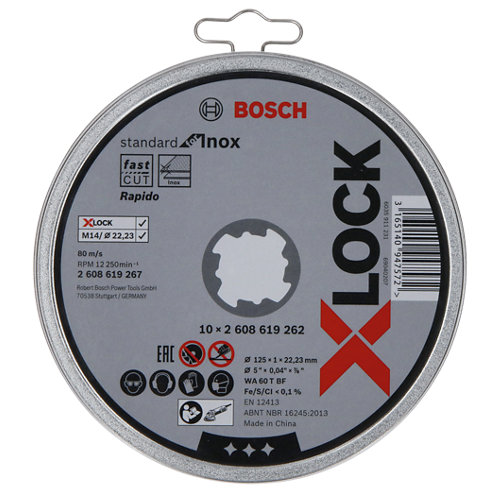Set 10 discos mil hojas bosch xlock ø125 mm para inox