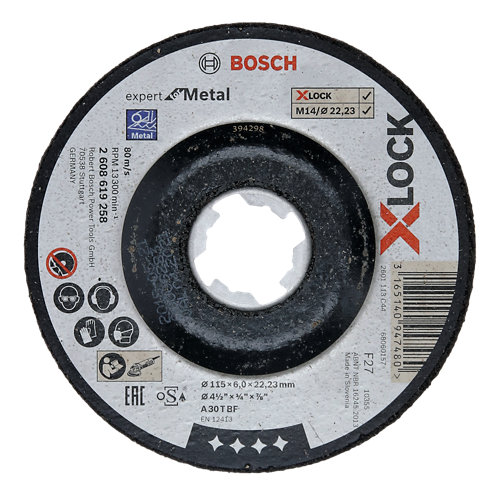 Disco desbaste bosch xlock ø115 mm para metal recto