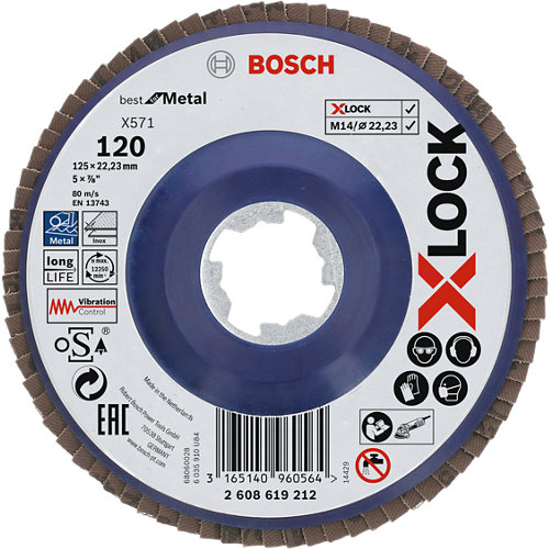 Disco laminillas recto bosch xlock ø125 mm para metal gr125