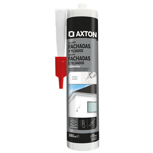 Silicona para fachadas y tejados axton 280 ml blanco