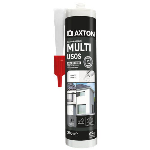 Cinta adhesiva de reparación extra power plata 5m x 50mm 22 Silicona multiusos axton 280 ml blanco