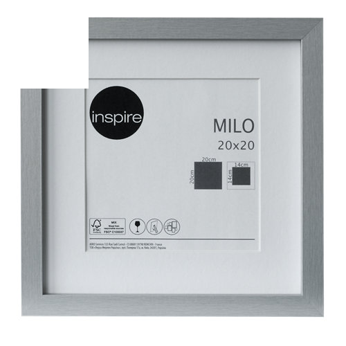 Marco con passe partout inspire milo plata 14 x 14cm