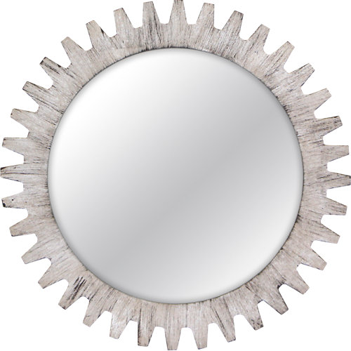 Espejo redondo engranaje tic blanco 68 x 68 cm