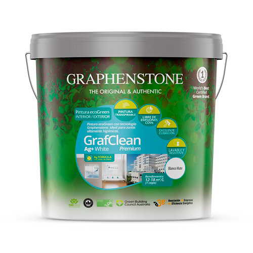 Pintura grafclean ag+ premium graphenstone 15l blanco