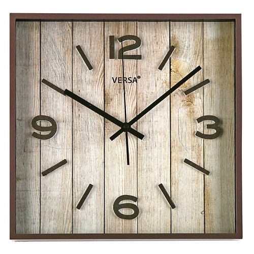 Reloj de pared cuadrado marrón quo de 28 cm