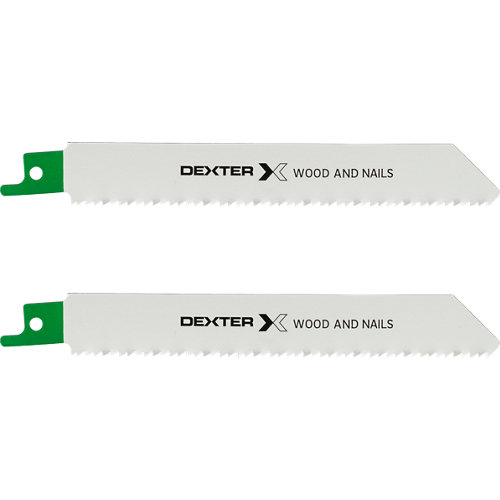 Lote de 2 hojas de sierra dexter para madera de 150 mm corte recto de 5 a 100 mm