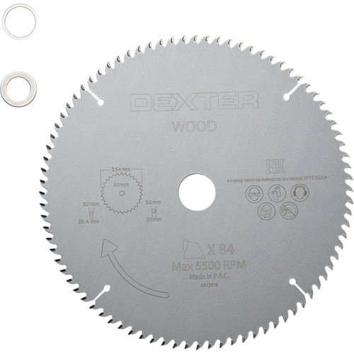 Hoja de sierra circular dexter para madera 254x30 84d