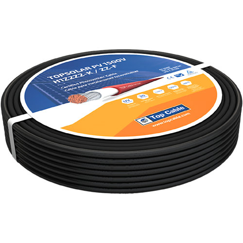 Cable solar flexible h1z2z2-k negro ø6 mm 500 mm