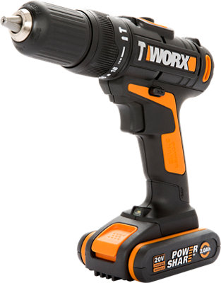 Taladro percutor WORX 20V 2 baterías 2AH +Set accesorios · LEROY MERLIN