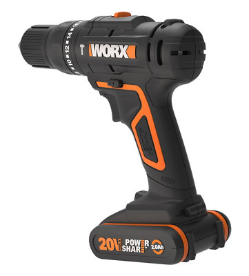Taladro percutor WORX 20V 2 baterías 2AH +Set accesorios · LEROY MERLIN