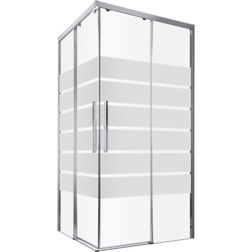 Mampara cuadrada corredera cool free serigrafiado perfil cromado 80x80 cm de la marca Vanguard en acabado de color Gris / plata fabricado en Varios, ver descripción