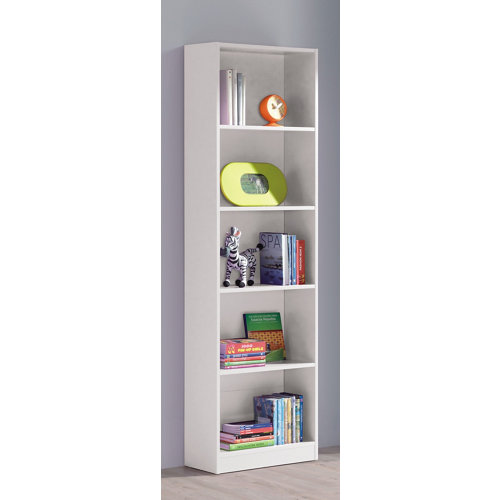 Librería estantería de color blanco de 52x180x25 cm y carga max, 8 kg por balda