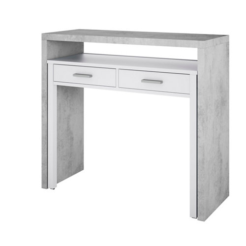 Guardavivo barnizado 2,4x240x2,4 cm 27 Mesa de consola blanco/gris 98,5x87,5x36 cm