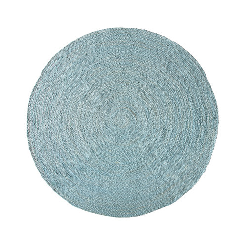 Alfombra azul yute azul redonda 90 x 90cm