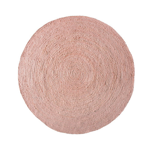 Alfombra rosa yute rosa redonda 140 x 140cm