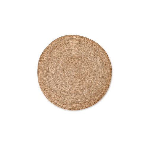 Alfombra beige yute circular 140 x 140cm