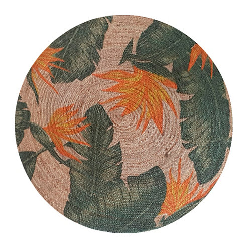 Alfombra naranja yute tropical 90 x 90cm