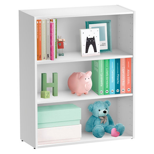 Librería estantería con dos baldas spaceo home blanco 80x100x30 cm