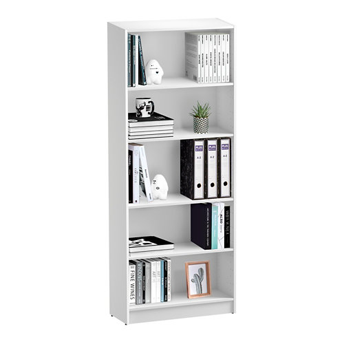 Librería estantería con cuatro baldas spaceo home blanco 80x200x30 cm