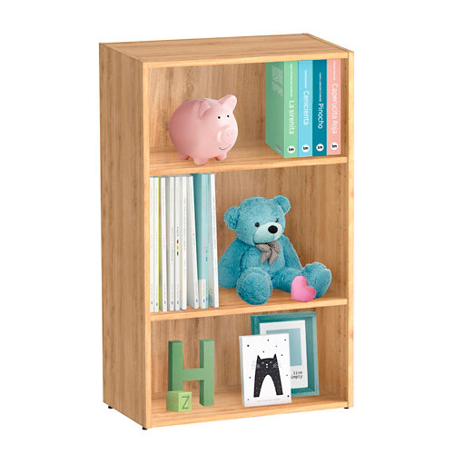 Compisición de mueble de tv spaceo home blanco 218 26 Librería estantería con dos baldas spaceo home roble 60x100x30 cm