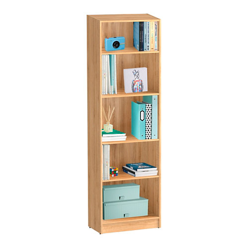 Zócalo mdf artens 8 cm natural mod037 26 Librería estantería con cuatro baldas spaceo home roble 60x200x30 cm