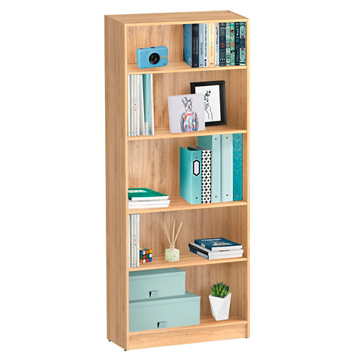 Armario spaceo home marsella blanco abatible interior gris 240x120x60cm 27 Librería estantería con cuatro baldas spaceo home roble 80x200x30 cm