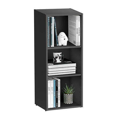 Librería estantería con dos baldas spaceo home gris 40x100x30 cm