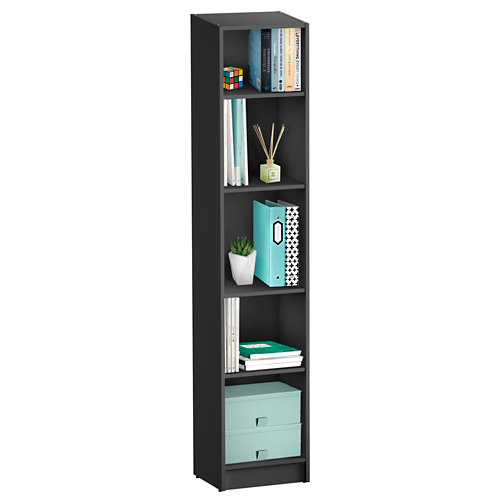 Librería estantería con cuatro baldas spaceo home gris 40x200x30 cm