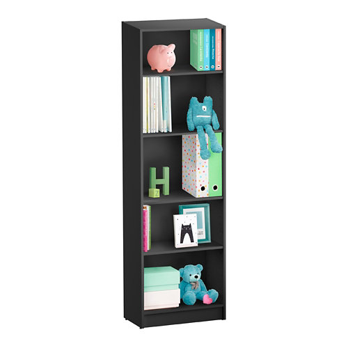 Librería estantería con cuatro baldas spaceo home gris 60x200x30 cm