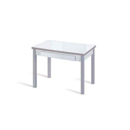 Mesa cocina extensible harmonia 100x60 cristal blanco óptico